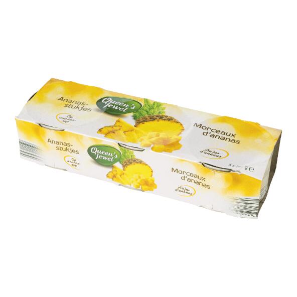Morceaux d'ananas au jus, pack de 3