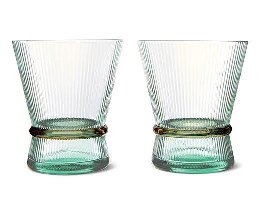 Crofton 2 Pack Ribbed Glassware
