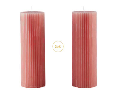 Short Pillar Candle 2pk