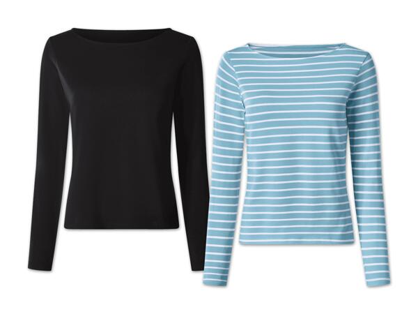 Damen Langarmshirt, 2 Stück