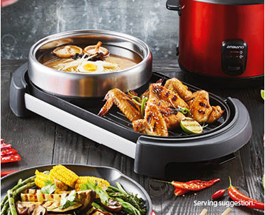 2-in-1 Electric Grill with Hot Pot