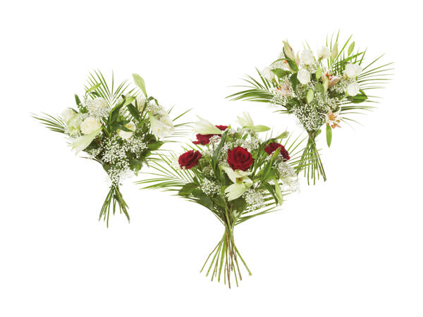 Bouquet de roses et de lys pour la Journée internationale de la femme