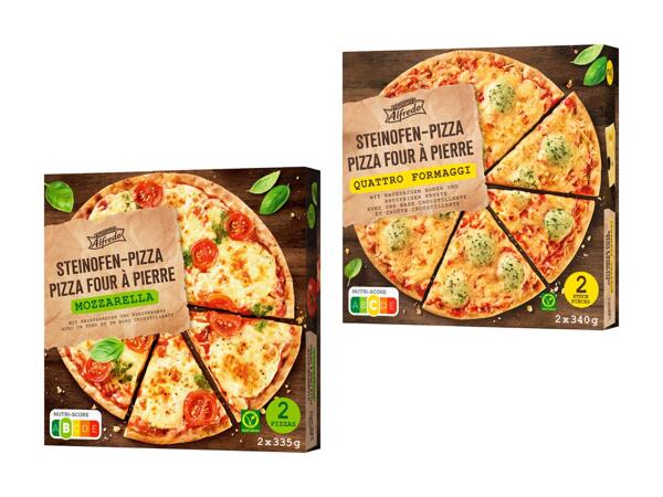 Pizza cuite au four à pierre mozzarella, 4 fromages