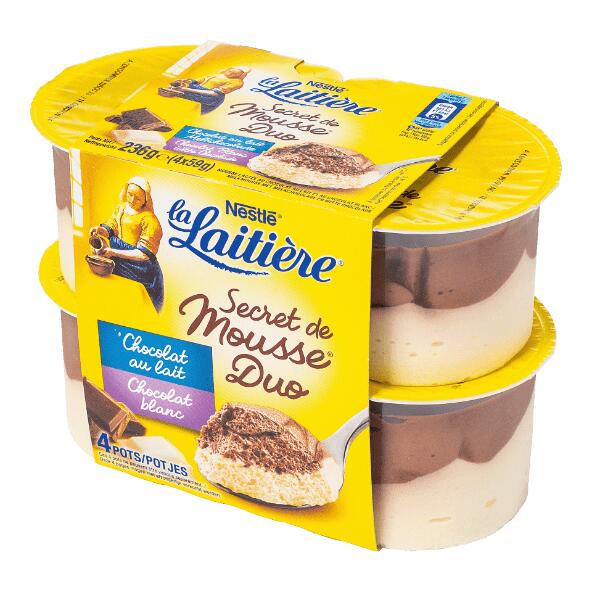 LA LAITIÈRE(R) 				Duochocolademousse, 4 st.
