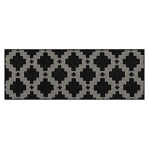 26" x 72" Flatweave Runner - Black Geometric