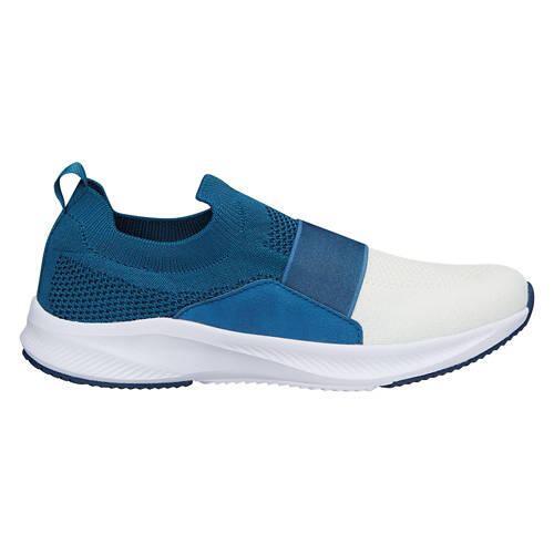 Ladies Knit Slip On Trainer Shoes - Blue, 8