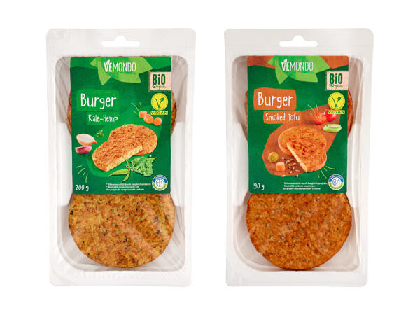 Burgers végans bio