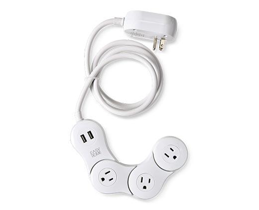 Easy Home 
 Flexible 3-Outlet, 2-USB Surge Protector