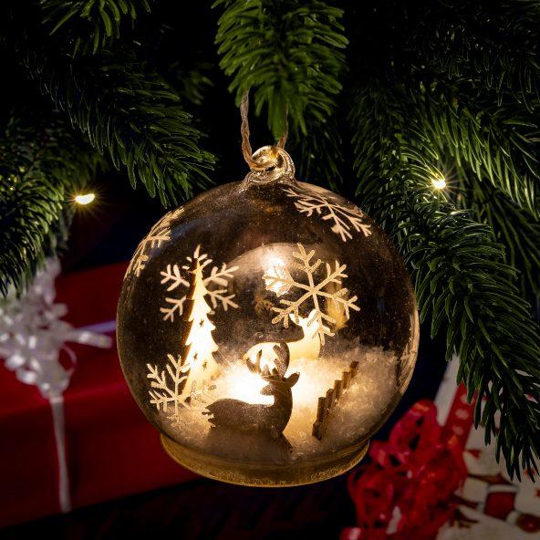 Julekugle med LED-lys