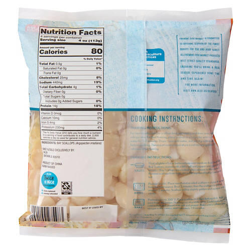 Raw Bay Scallops, 16 oz
