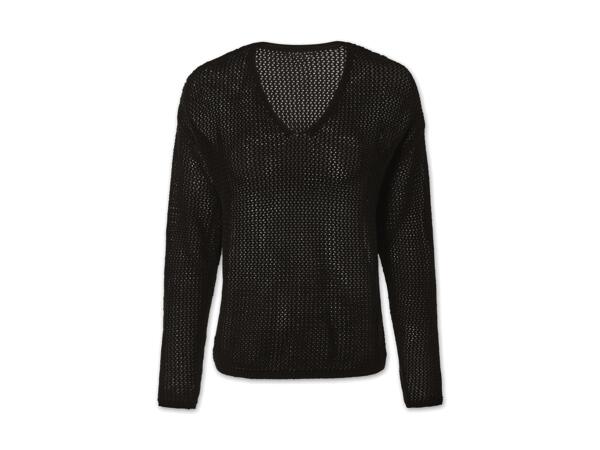 Damen Lochstrick-Pullover