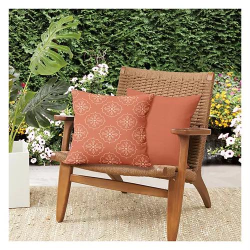 16" X 16" Outdoor Toss Pillows - Terracotta Tile, 2 pack