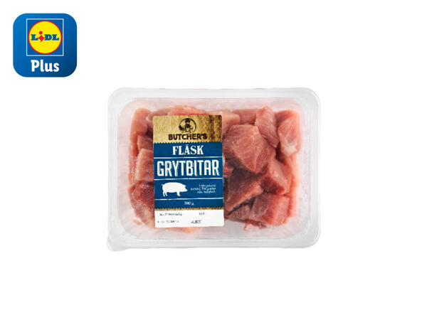 Färska skinkgrytbitar