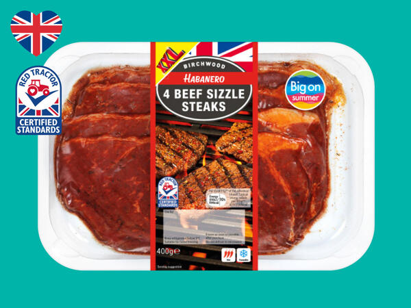 Birchwood 4 British Beef Habanero Sizzle Steaks