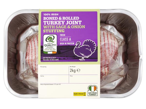 Fresh Irish Boned & Rolled Turkey Joint with Apple and Apricot Stuffing 2kg