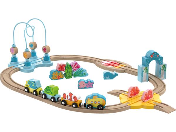 Playtive(R) DŘEVĚNÁ ŽELEZNICE MONTESSORI / PODVODNÍ SVĚT