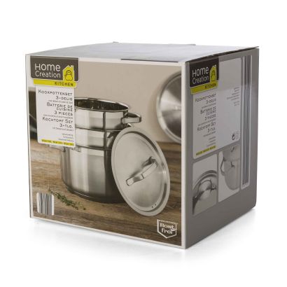 Casseroles avec couvercle, 3 pcs