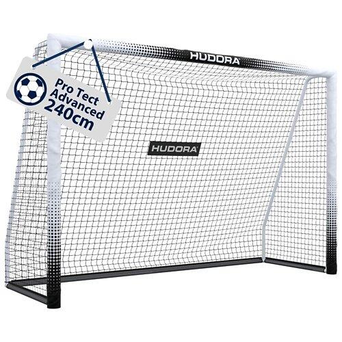 HUDORA Cage de football Pro Tect 240 Advanced, 240 × 85 × 160 cm, 11 kg, blanc/noir
