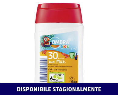 OMBRA SUN 
 LATTE SOLARE PER BAMBINI SPF 30