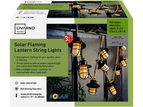 Solar Flaming Lantern String Lights
