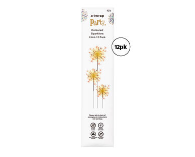New Year's Eve Decorations - Party Poppers 25pk, Coloured Sparklers 12pk or Sparklers 20pk