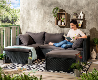GARDENLINE Eck-Sitzmöbel Rattan