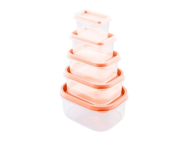 Livarno Home Food Storage Container Set - 5 Piece Set - Rectangular Orange