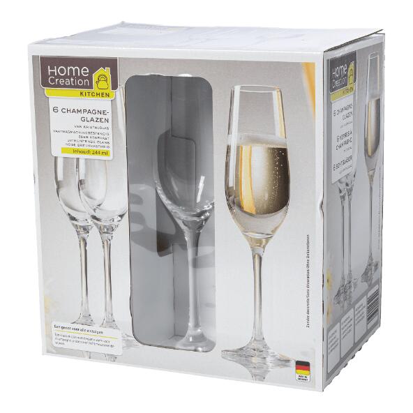 HOME CREATION KITCHEN(R) 				Champagneglazen, 6 st.