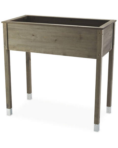 Wooden Raised Planter Grey