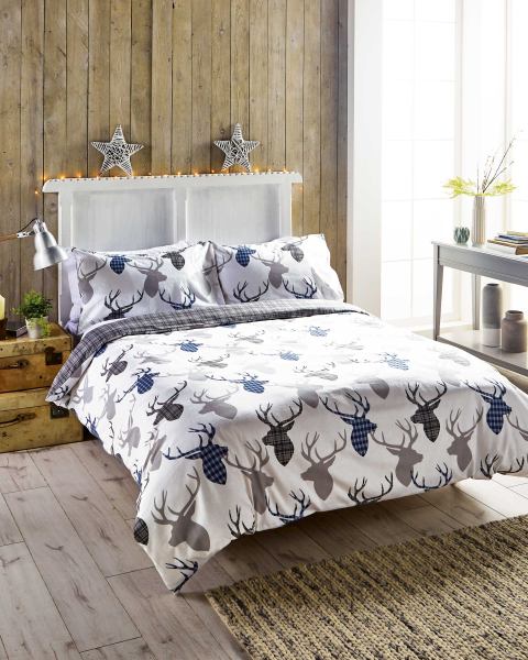 Check Stag Double Duvet Set