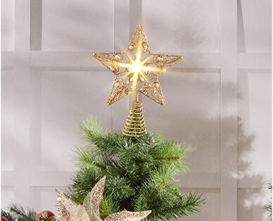 Handmade Glass Baubles 9pk, Metal Tree Top Star or Glass Hanging Figurines 9pk
