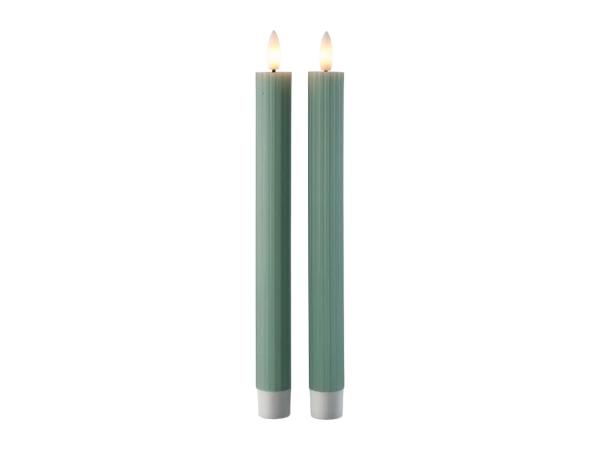 Livarno Home LED Real Wax Candles - 2 Pack - Green