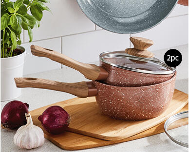 Ceramic Saucepan 2pc Set – 16cm and 18cm with Lids