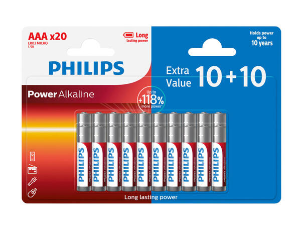 PHILIPS Alkalická baterie AA / AAA, 20 kusů