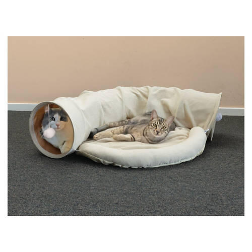Cat Tunnel Lounger - Beige