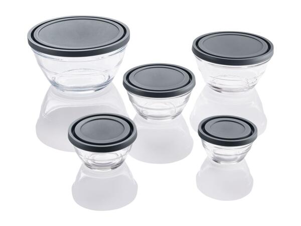 Livarno Home Glass Bowl Set - 5 Pack - Grey