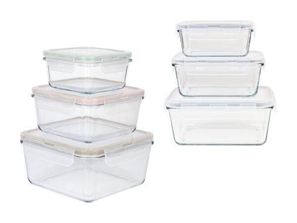 Set de boîtes conservation en verre, 3 pièces