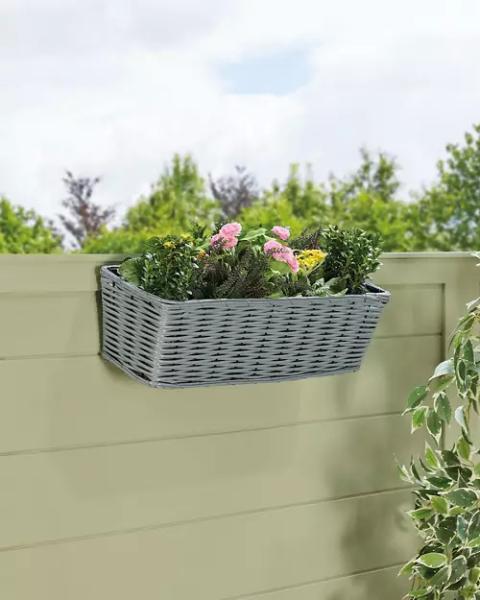 Faux Rattan Balcony Planter