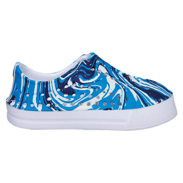 Lily & Dan Blue Marble Children's Lightweight Slip Ons - 5/6