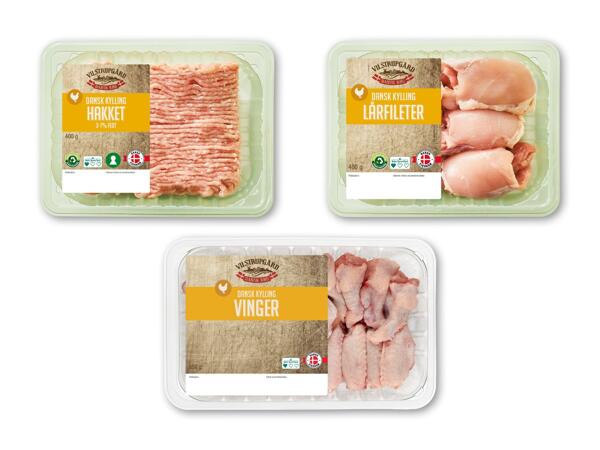 VILSTRUPGÅRD Hakket kyllingekød, kyllingevinger eller -lårfilet