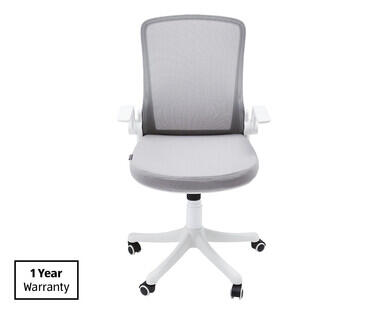 Ergonomic Office Chair - Designer Style in White/Grey