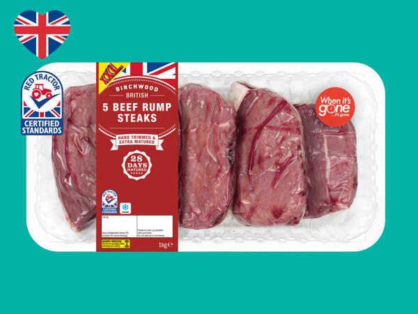 Birchwood 5 British Beef 28-Day Matured Rump Steaks