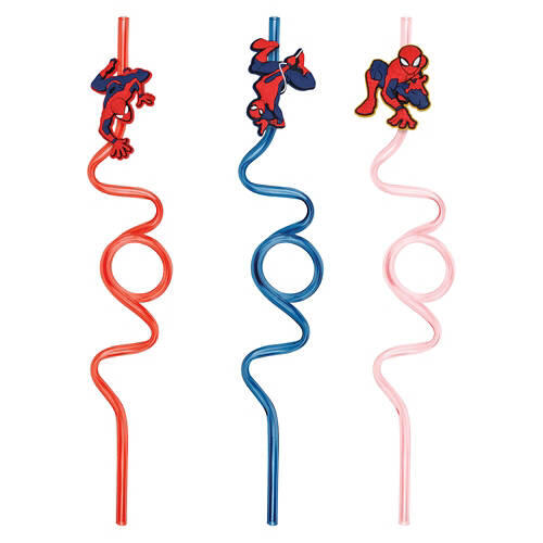 3 Pack Silly Straws - Spiderman