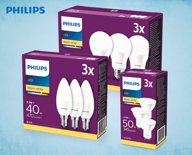 PHILIPS 3er Pack Philips LED-Leuchtmittel