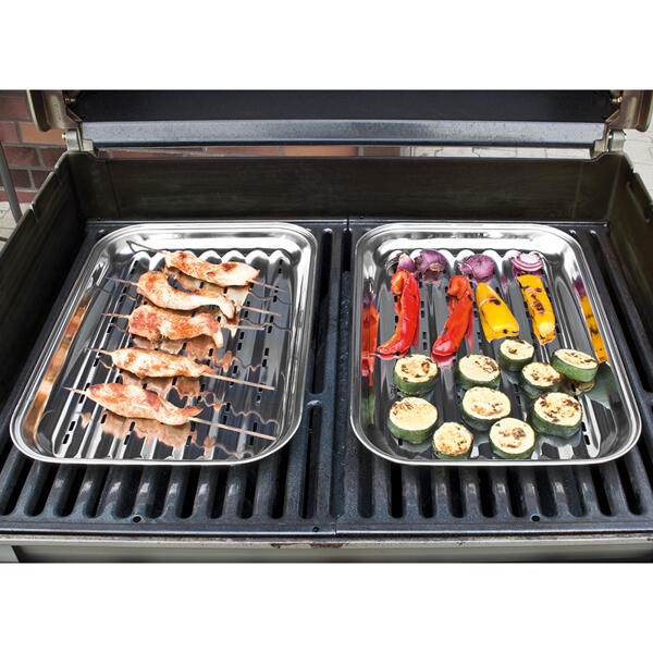 Edelstahl-Grillschalen 2er-Set