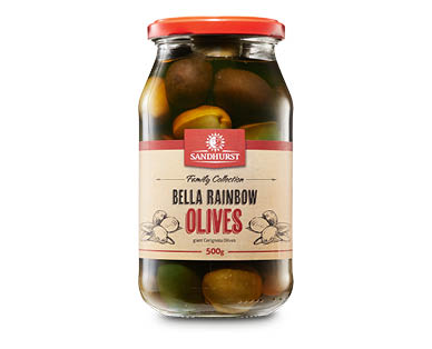 Sandhurst Bella Rainbow Olives 500g