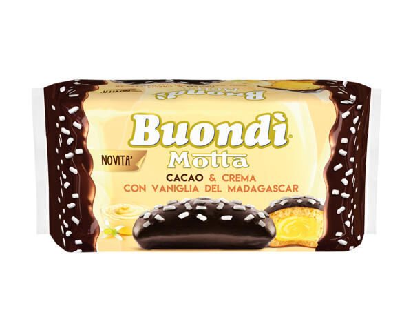 "Buondì" Cakes with a Custard Filling Coated with Chocolate