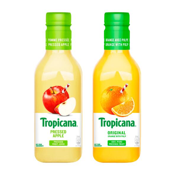 Æble- eller appelsinjuice