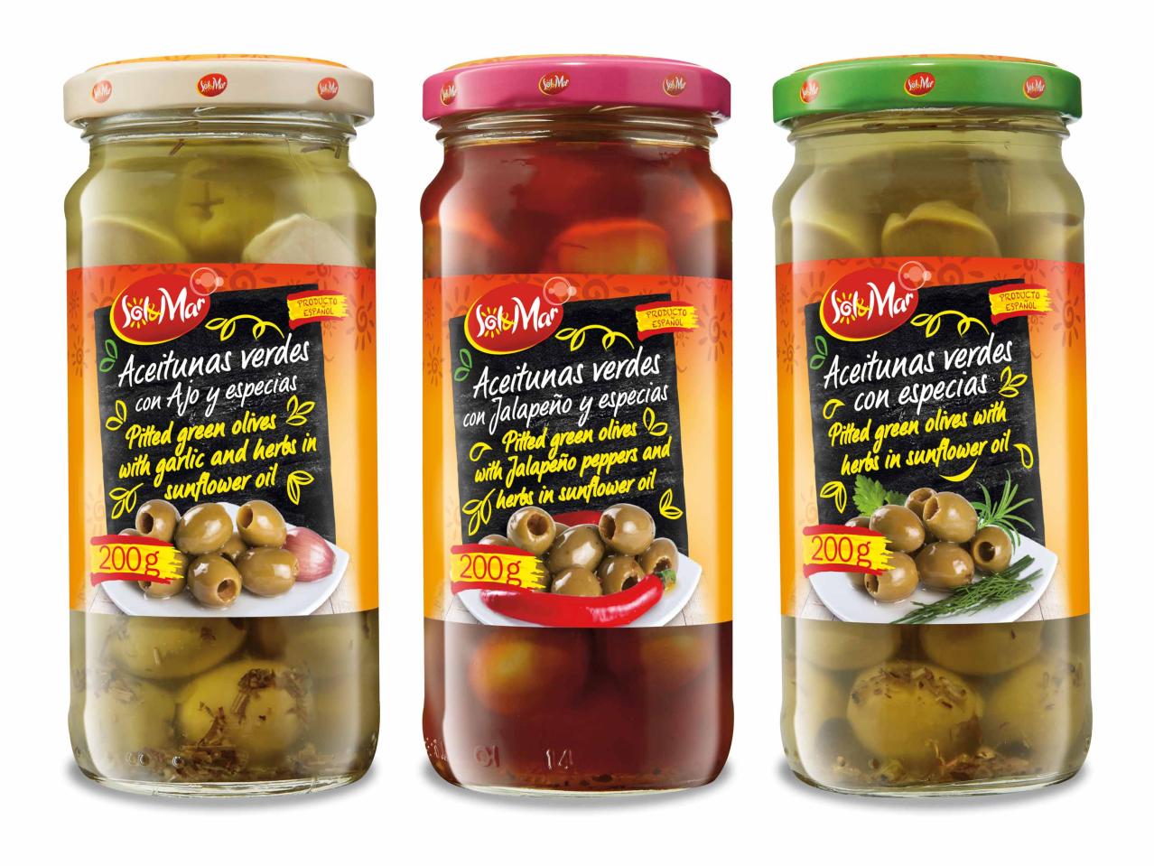 Aceitunas verdes con especias