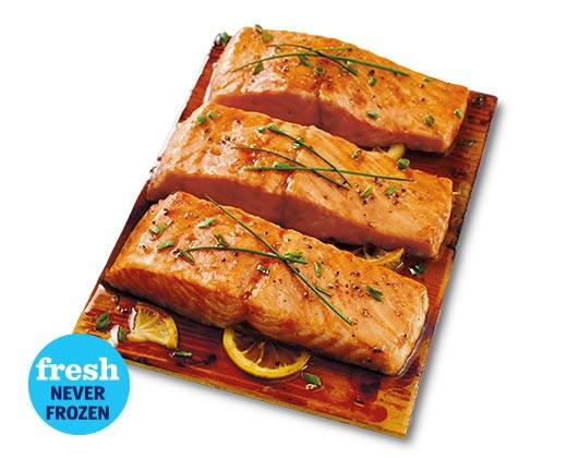 Fresh Honey Maple Atlantic Salmon on a Cedar Plank
